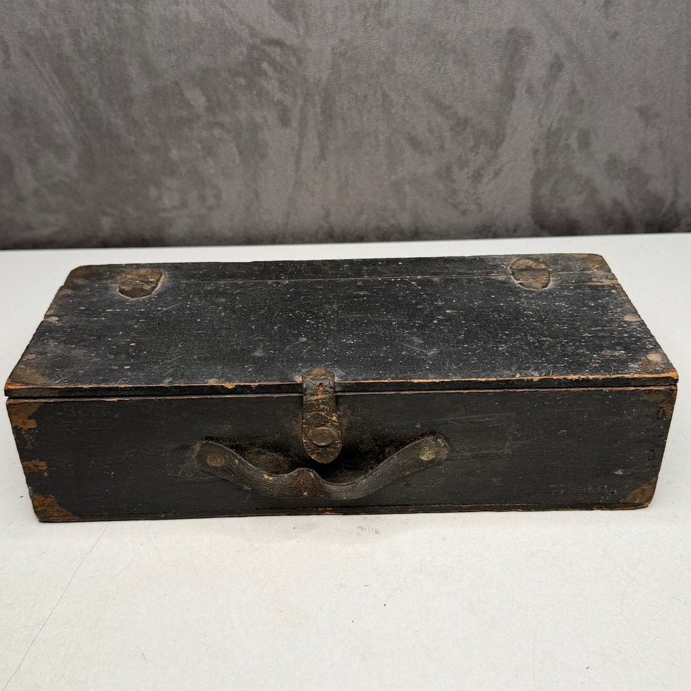 Kraft Cheese Box Vintage Tackle Box Unisex OS Black Wood Primitive Rustic DIY